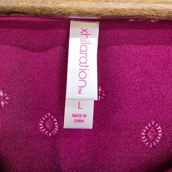 Boho Festival Womens L Burgundy Paisley Print Dress Tassel Tie Waist Cottagecore - Picture 5 of 14